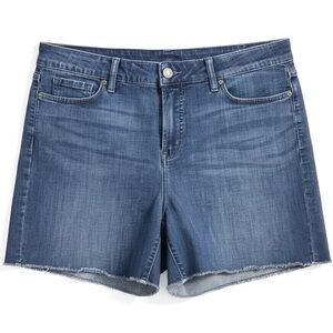 NYDJ Size 16 Jenna High Rise Cutoff Shorts Blue Med Wash Lift Tuck Technology